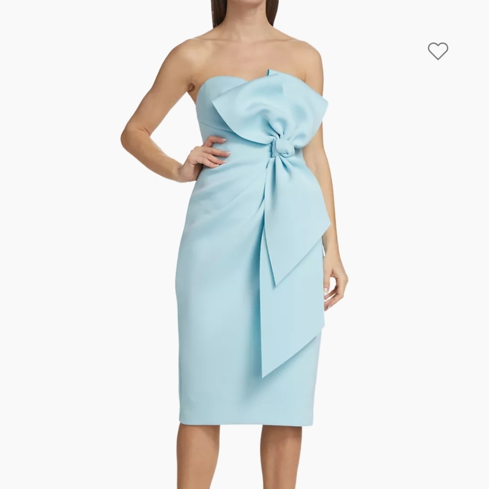 NWT Strapless Front Bow Sheath Cocktail Dress - Badgley Mischka